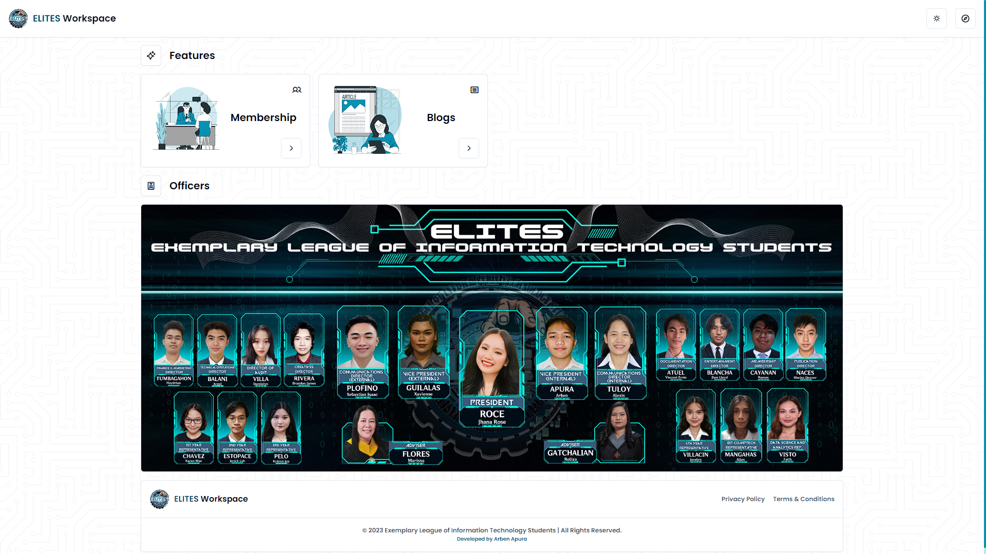 ELITS Membership Portal screenshot